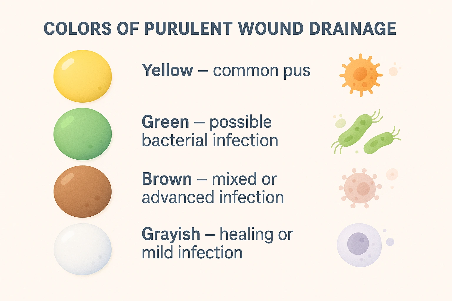 Purulent Wound Drainage Colors
